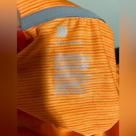 💰2/$10 Kids All in Motion Orange half button short sleeve shirt- size L(12/14) - Picture 3 of 4